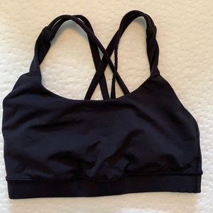 Lululemon black strappy sports bra with padding